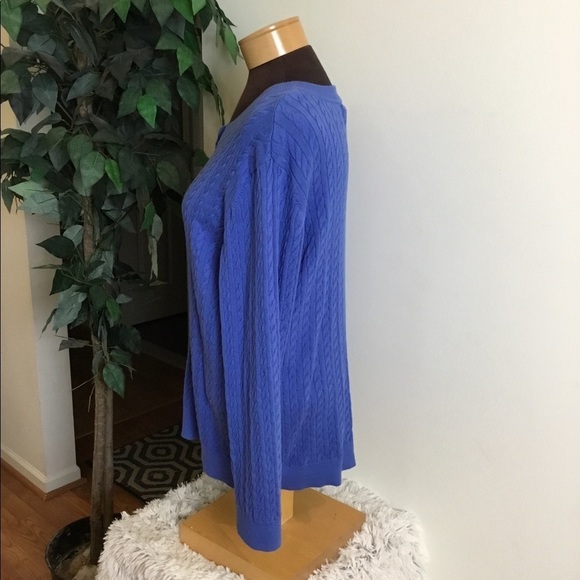 Karen Scott 1x blue cardigan w/ gold buttons - Picture 11 of 16